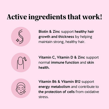 Biotin Gummies for Hair Growth, Skin & Nails